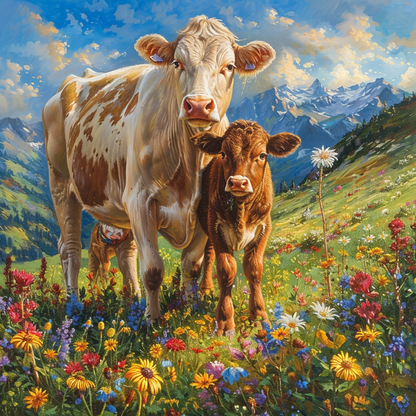 Cow and Calf - Diamond Painting