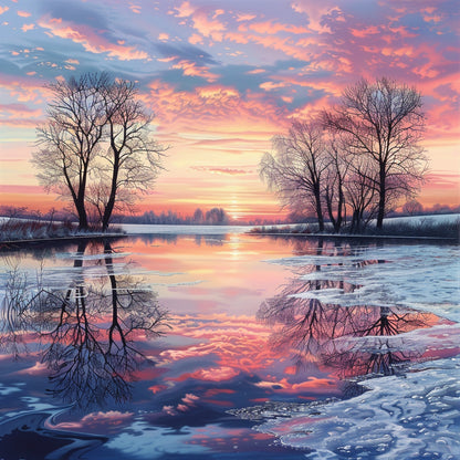 Sunset Lake - Diamond Painting