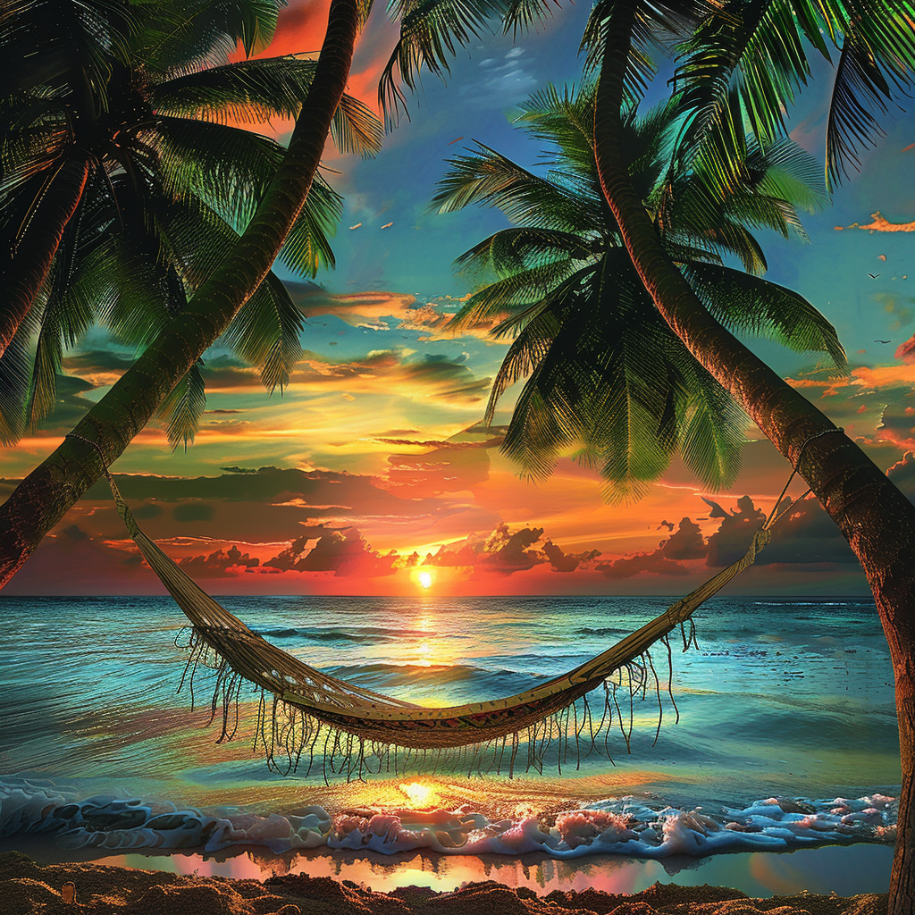 Hammock By The Sea - Diamond Painting