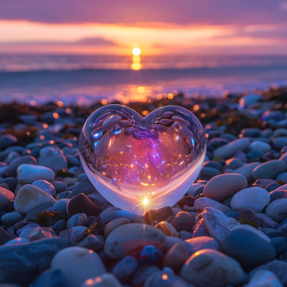 Love Stone on the Beach - Diamond Painting