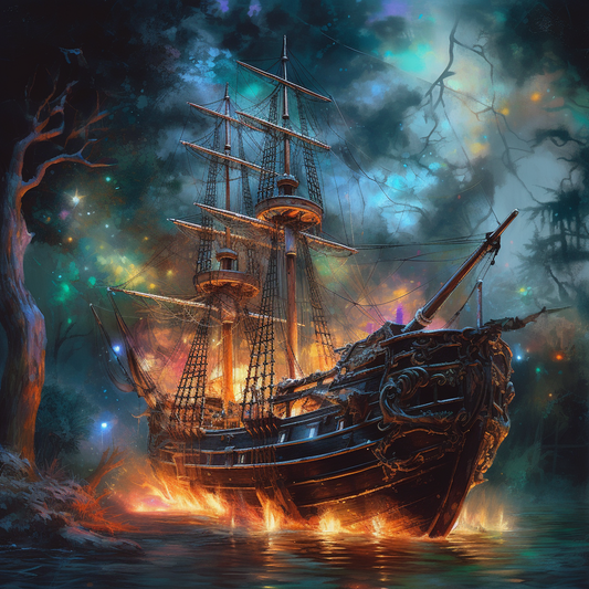 Ghostly Pirate Ship - Diamond Painting