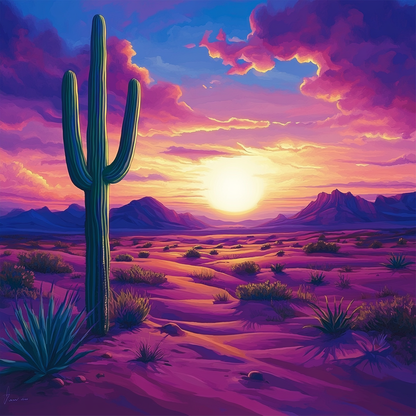 Vibrant Desert At Suns - Diamond Painting