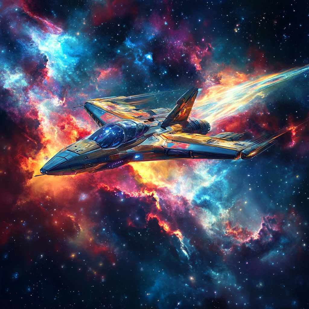 Futuristic Spaceship Flying - Diamond Painting