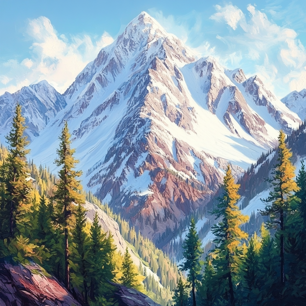 Snow Covered Mountain - Diamond Painting