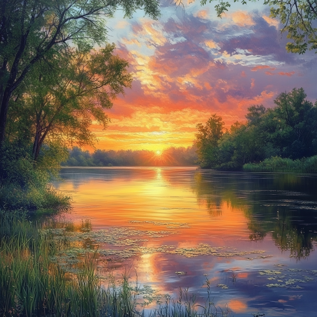 Peaceful Sunset - Diamond Painting