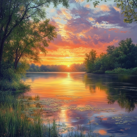 Peaceful Sunset - Diamond Painting