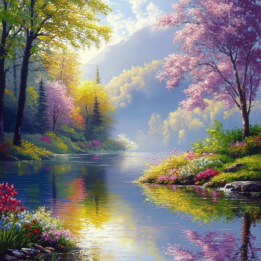 Peaceful Lake Scene - Diamond Painting