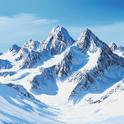 Snow Covered Mountains - Diamond Painting