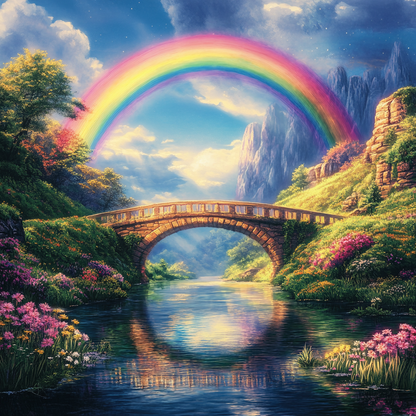 Vibrant Rainbow Arching - Diamond Painting