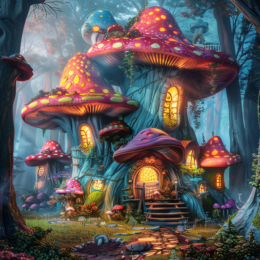 Fairy Mushroom House - Diamond Painting