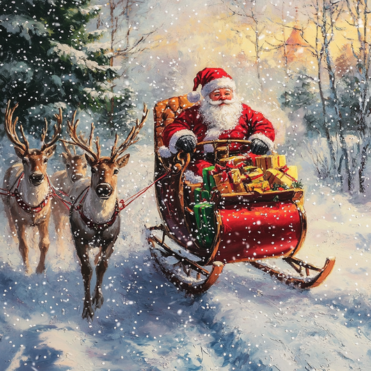 Santa Claus Riding - Diamond Painting