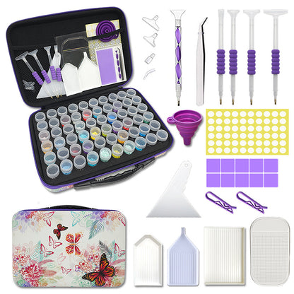 DIY Diamond Painting Tool Portable Storage Box 60 Packing White Butterfly Printing Bag