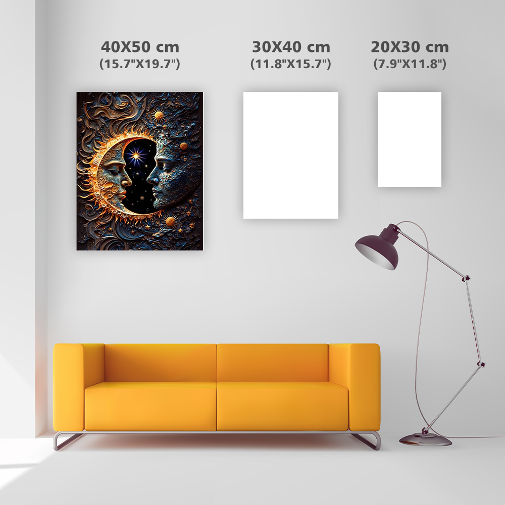 Celestial Harmony Sun And Moon Solar - Diamond Painting