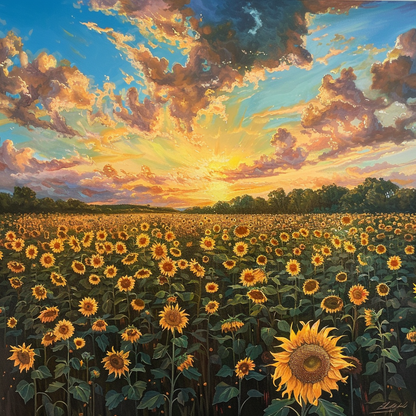 Sunflower Field - Diamond Painting