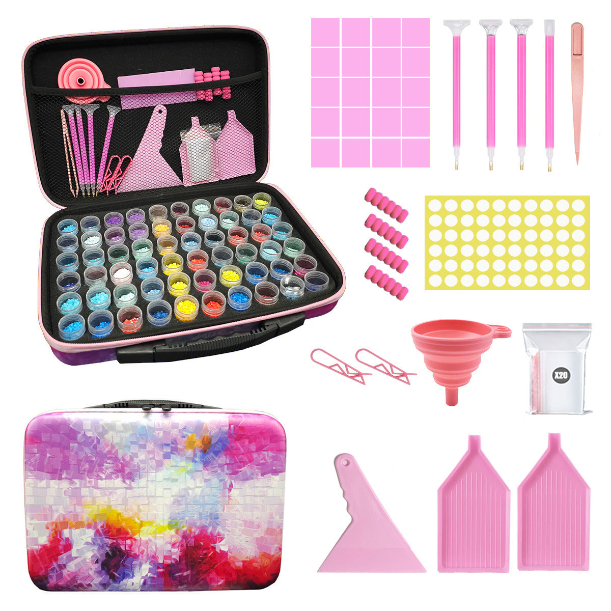 Diamond Painting Tool Set Portable Storage Bag 60 Packs