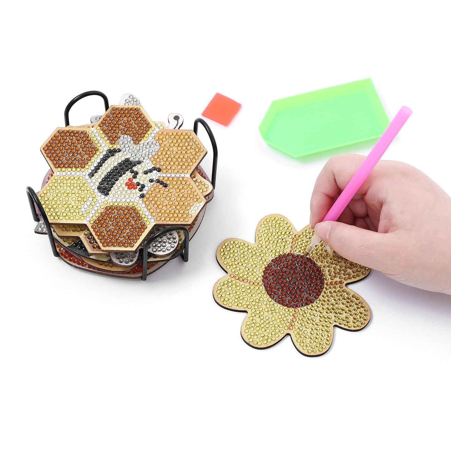 DIY Honeybee - Diamond Coasters