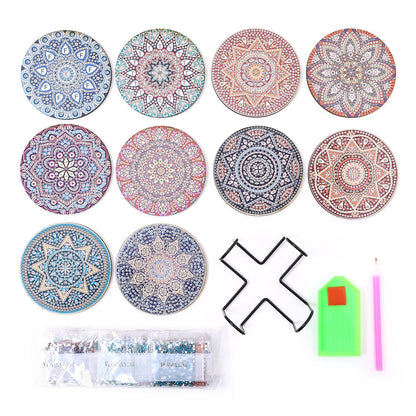 DIY Mandala J  - Diamond Coasters