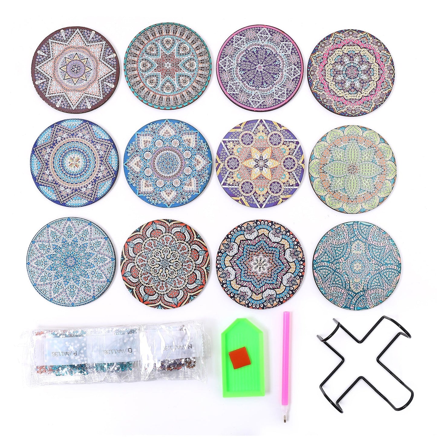 DIY Mandala K  - Diamond Coasters